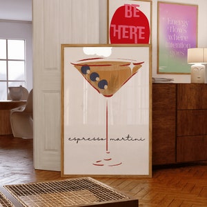 Cartel de Martini ~ Impresión de cócteles ~ Decoración de bar ~ Cartel retro ~ Regalo de inauguración de la casa ~ Decoración de cocina ~ Impresión de bar ~ Arte de cocina