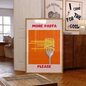 Spaghetti Poster: Retro Kitchen Art Print (Digital Download)