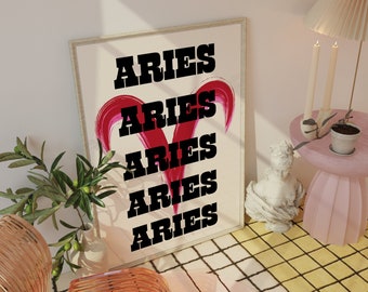 Aries Zodiac Poster: Positive Energy Wall Art (Digital Download)