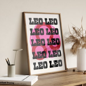 Leo Zodiac Art Print: Modern Wall Decor (Digital Download)