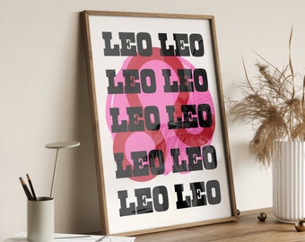 Leo Zodiac Art Print: Modern Wall Decor (Digital Download)