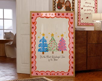Christmas Tree Poster: Playful Holiday Wall Art (Digital Download)