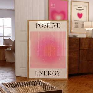 Cartel de aura de energía positiva rosa ~ Cartel espiritual ~ Impresión de degradado ~ Cartel de aura colorido ~ Arte de pared de aura ~ Arte de pared de moda DESCARGA DIGITAL