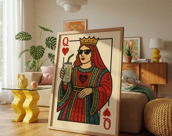 Queen of Hearts Wall Print,  Diet Coke Poster