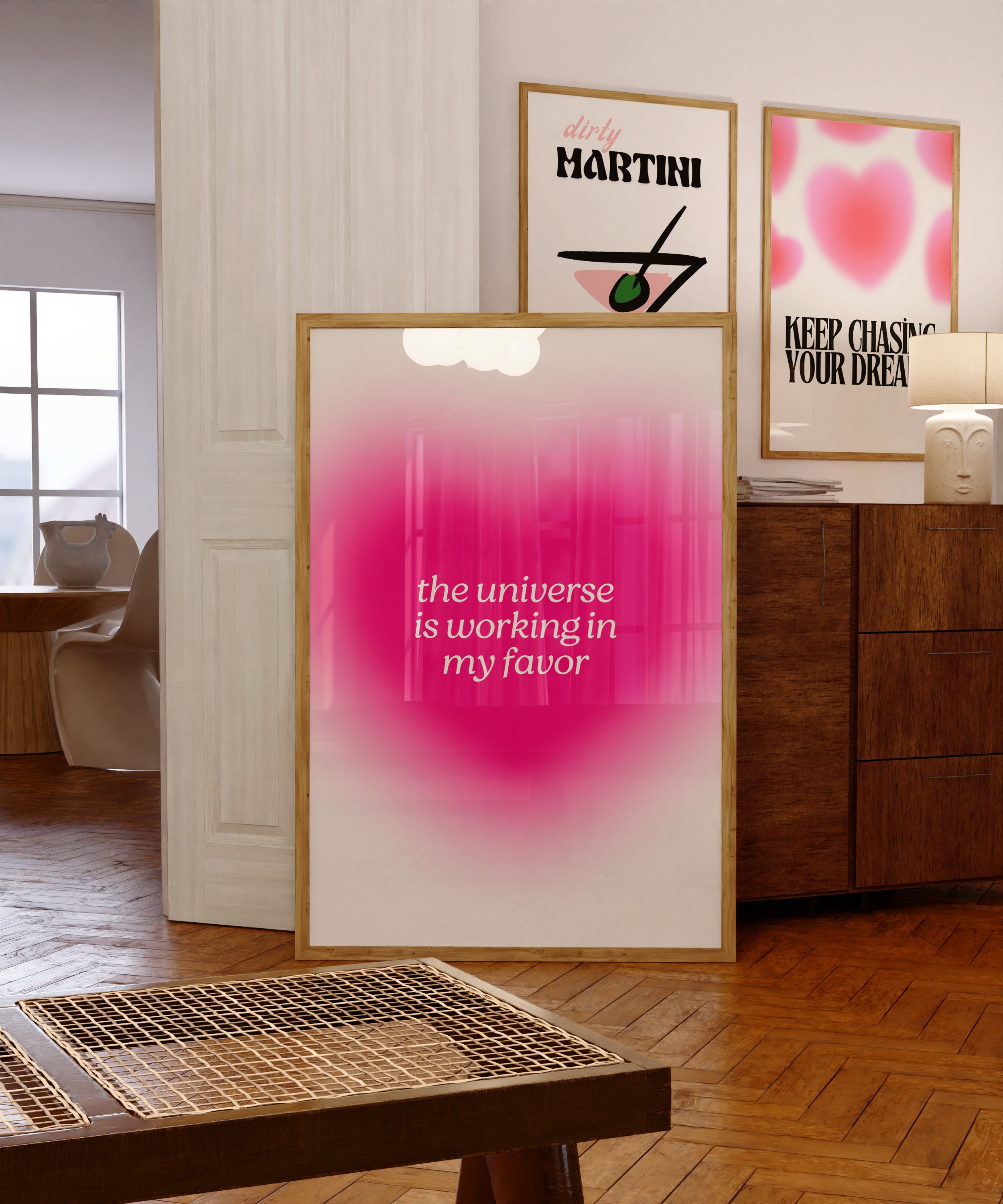 Poster Affirmation granuleux rose ~ Faites confiance au processus ~ Poster Aura rétro ~ Art mural spirituel ~ Impression Aura rose ~ Téléchargement numérique