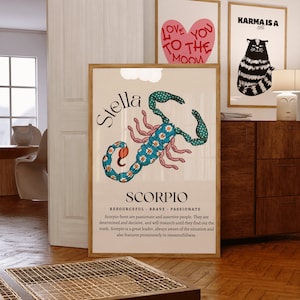 Personalized Scorpio Poster ~ Scorpio Gifts ~ Scorpio Zodiac Print ~ Scorpio Birthday Gifts ~ Scorpio Affirmation Poster ~ Astrology Print