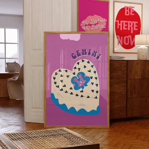 Gemini Aura Print: Gradient Zodiac Star Sign Wall Art (Digital Download)