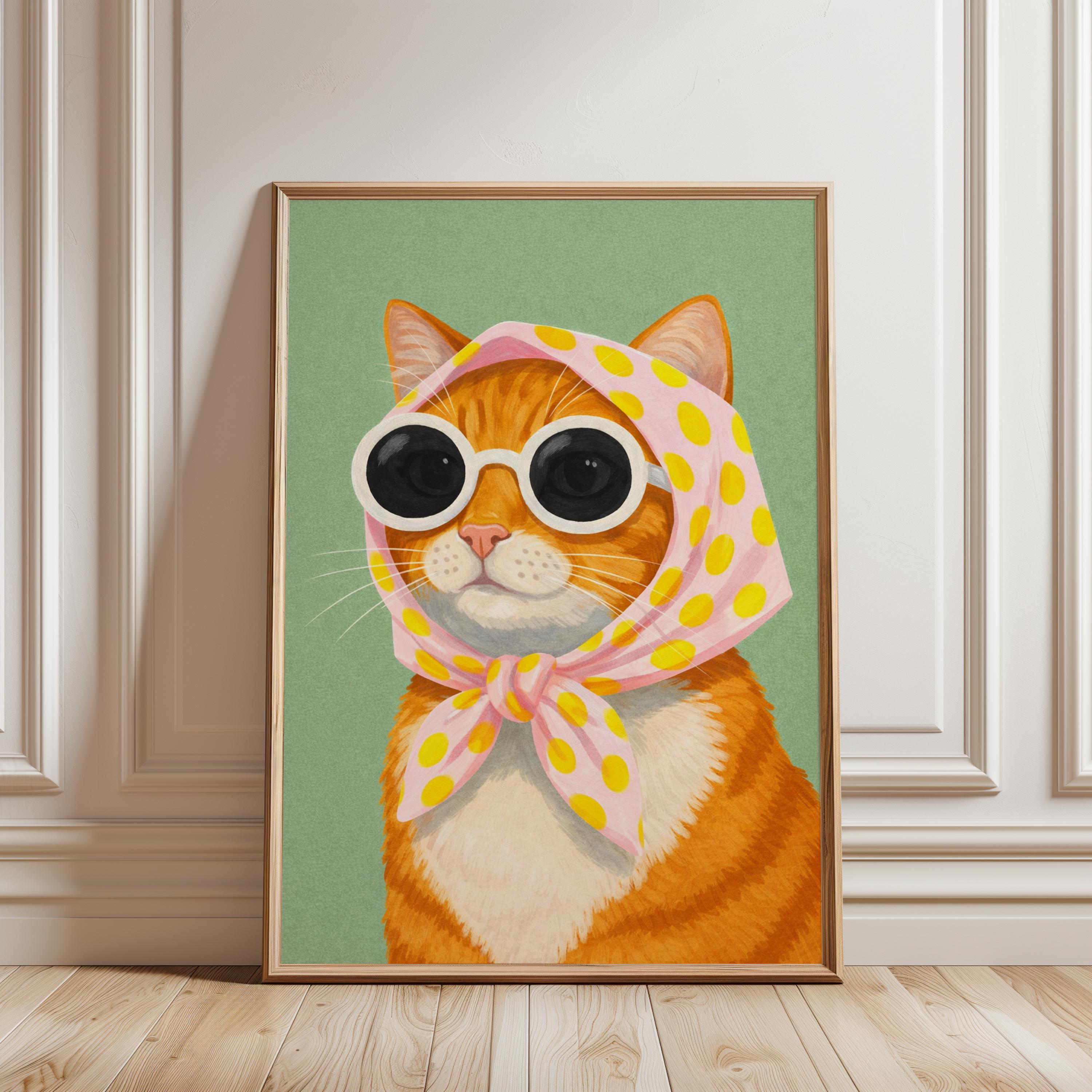 Funny Cat Print, Whimsical Kitty Poster - Etsy