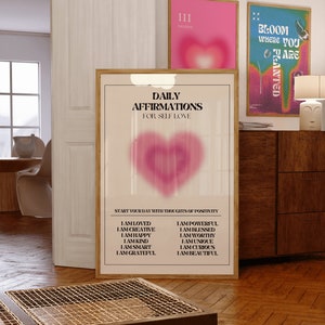 Pink Aura Affirmation Poster: Mental Health Print (Digital Download)