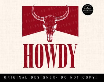 Howdy Png, Conception Western Png, Rodeo Cowboy Png, Sublimation Western, Howdy Png Rétro, Tête De Mort Western
