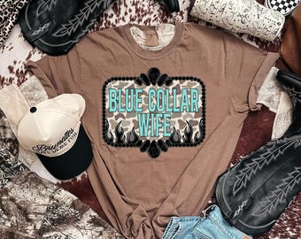 Blue Collar Sublimation Design, Western Cowboy Graphic Design, Country Rodeo Svg, Trendy Western Style Graphics, Cowboy Design Png