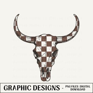 Western Skull Png , Western Checkered Skull Design, Grunge Cowgirl Svg, Trendy Western Designs, Western Sublimation Designs Png