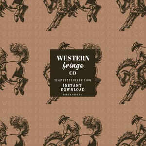 Seamless Pattern Western, Western Cowboy Seamless Pattern, Cowboy Rodeo Pattern, Digital Paper, Western Seamless Pattern Digital Download