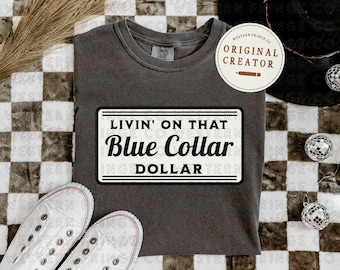 Blue Collar Sublimation Design, Western Cowboy Graphic Design, Country Rodeo Svg, Trendy Western Style Graphics, Cowboy Design Png