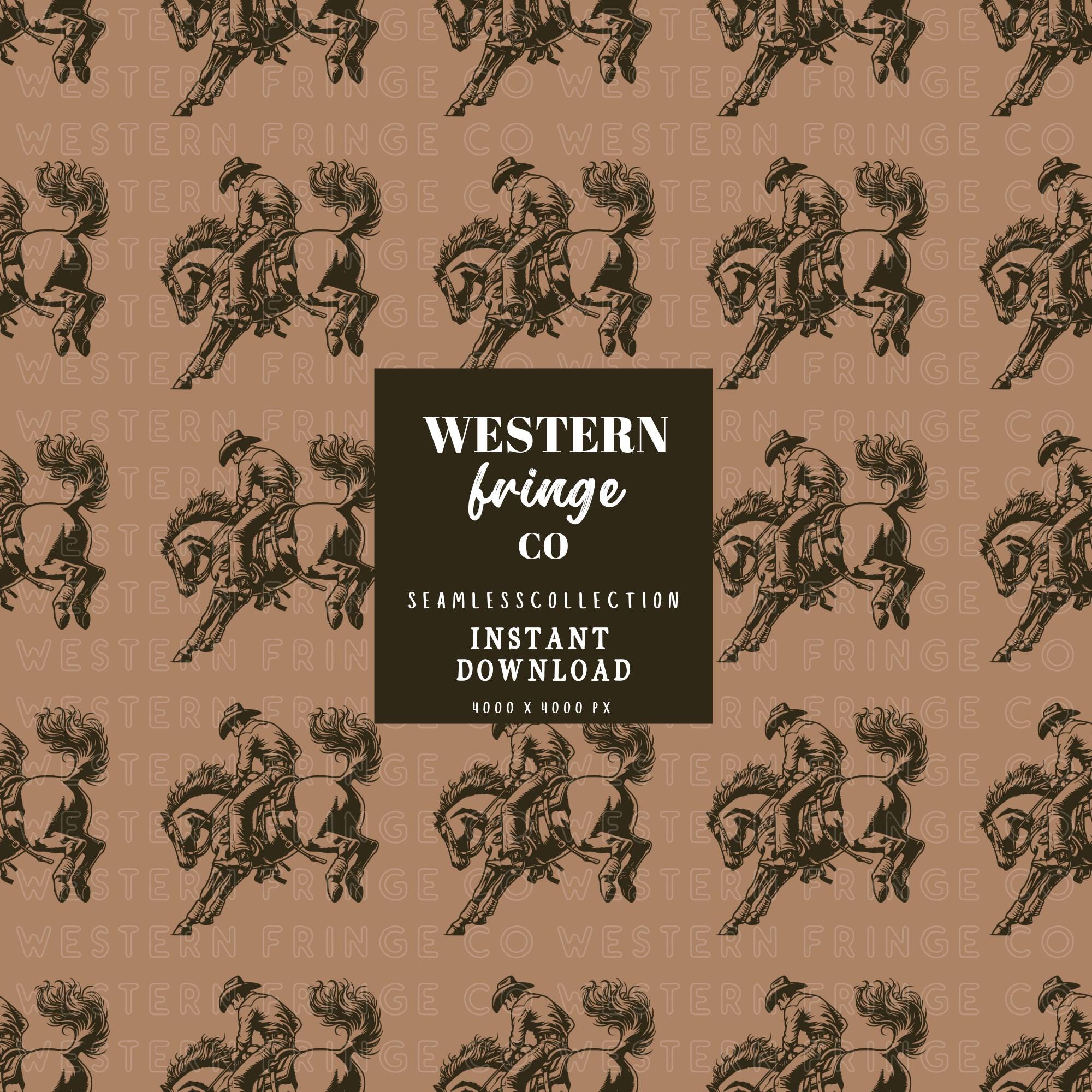 Seamless Pattern Western, Western Cowboy Seamless Pattern, Cowboy Rodeo ...