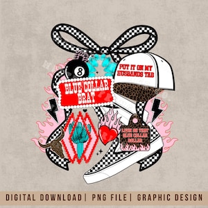 Blue Collar Sublimation Design, Western Cowboy Graphic Design, Country Rodeo Svg, Trendy Western Style Graphics, Cowboy Design Png