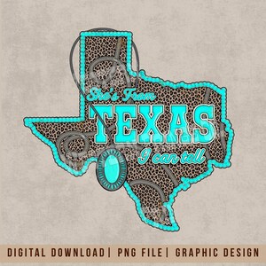 She’s From Texas Png Bundle | Western Design Bundle | Country Music Graphic Tee Designs | Turquoise Png | Cowgirl Design Digital Download| image 2