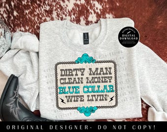 Blue Collar Wife Png, Western Mama Png, Trendy Western Png, Blue Collar Png, Western Png Sublimation Designs, Retro Designs Png