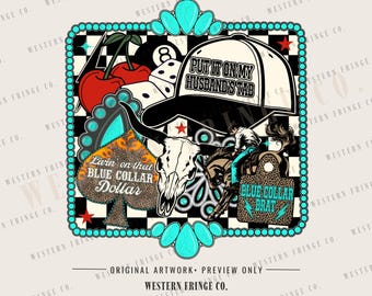 Blue Collar Sublimation Design, Western Cowboy Graphic Design, Country Rodeo Svg, Trendy Western Style Graphics, Cowboy Design Png