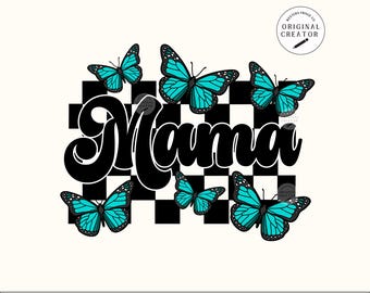 Checkered Mama, Retro Mama Svg, Trendy Mama Png, Retro Mama Png, Retro Mom Design, Western Mama Png, Butterfly Mama Png, Mama Designs Png