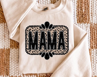 Western Cheetah Mama Png Design, Retro Mom Graphic Shirt Design, Digital Download