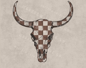 Western Skull Png , Western Checkered Skull Design, Grunge Cowgirl Svg, Trendy Western Designs, Western Sublimation Designs Png