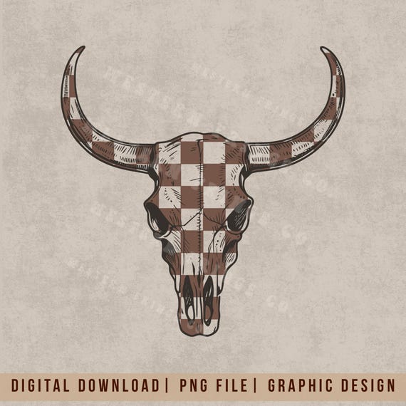 Western Skull Png , Western Checkered Skull Design, Grunge Cowgirl Svg, Trendy Western Designs, Western Sublimation Designs Png