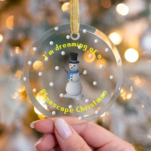 OSRS Christmas Snowman Ornament, Runescape Christmas Gift for Gamer Boyfriend, MMORPG RS3 PC Glass Ornament, Gamer Girl Old School Runescape