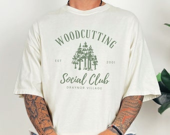 Woodcutting Skill Social Club Shirt, Minimalist Runescape T-shirt, Oversized Shirt Comfort Colors, Runescape Niche T-shirt MMORPG Level 99