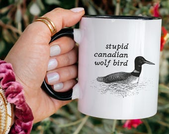 Stupid Canadian Wolf Bird Ilya Rozanov Mug, Loon Heated Rivalry Coffee Mug Gift, Hollander Romance Book Game Changer Gay Hockey