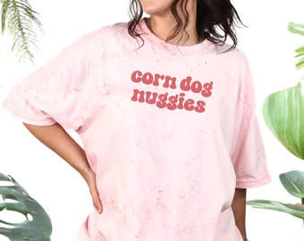 Corn Dog Nuggies Tie Dye Tee, Comfort Colors Color Blast Oversized Shirt, Theme Park Magic World T-shirt, Casey Corner Merch, Funny Food Tee