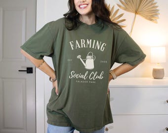 Farming Skill OSRS Shirt Social Club, Runescape T-shirt Gift Girl Gamer, Oversized Shirt Comfort Colors, Runescape Womens T-shirt MMORPG