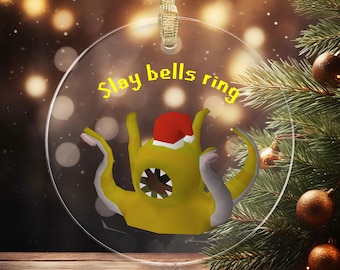 OSRS Kraken Christmas Ornament, Runescape Christmas Gift for Gamer Boyfriend, MMORPG RS3 Slayer Glass Ornament, Old School Runescape Players