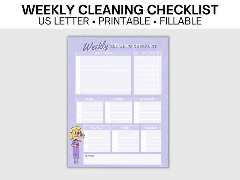 Weekly Cleaning Checklist Use this fillable weekly and daily checklist to track your cleaning tasks image 2