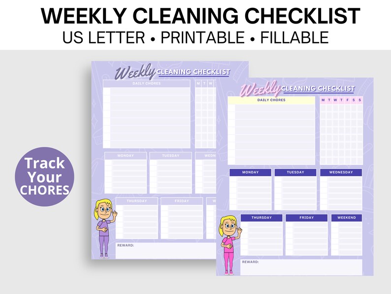 Weekly Cleaning Checklist Use this fillable weekly and daily checklist to track your cleaning tasks image 3