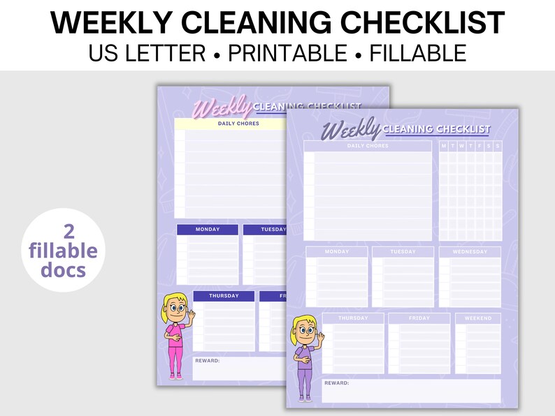 Weekly Cleaning Checklist Use this fillable weekly and daily checklist to track your cleaning tasks image 4