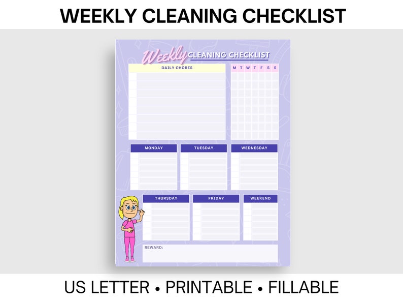 Weekly Cleaning Checklist Use this fillable weekly and daily checklist to track your cleaning tasks image 5