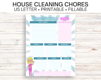 House Cleaning Chores; Use this fillable checklist to track all your daily & weekly house cleaning chores