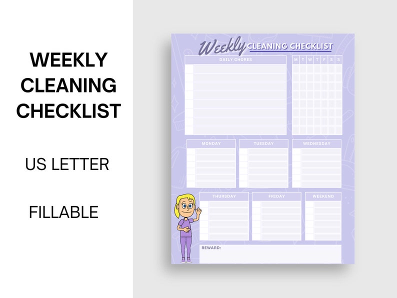 Weekly Cleaning Checklist Use this fillable weekly and daily checklist to track your cleaning tasks image 6