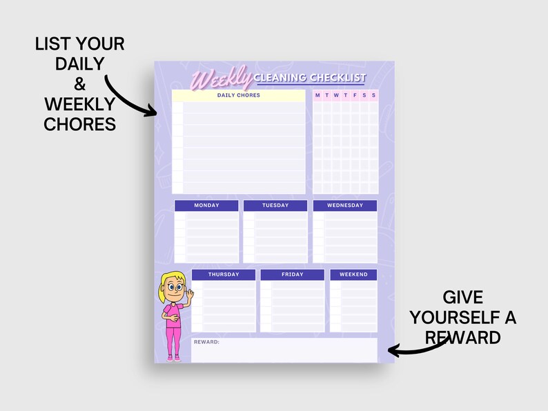 Weekly Cleaning Checklist Use this fillable weekly and daily checklist to track your cleaning tasks image 7