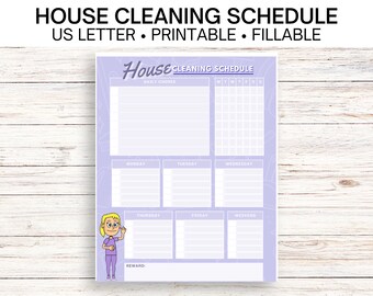 House Cleaning Schedule;  Use this template to create a daily & weekly house cleaning schedule