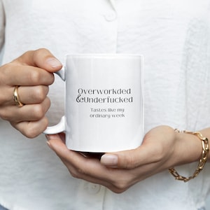 Overworked and Underfucked funny  11oz White Mug