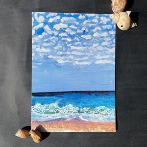 Spiaggia di Horefto Grecia Stampa artistica Paesaggio costiero Dipinto Arte murale costiera – Poster della natura greca – Stampa acquerello in edizione limitata