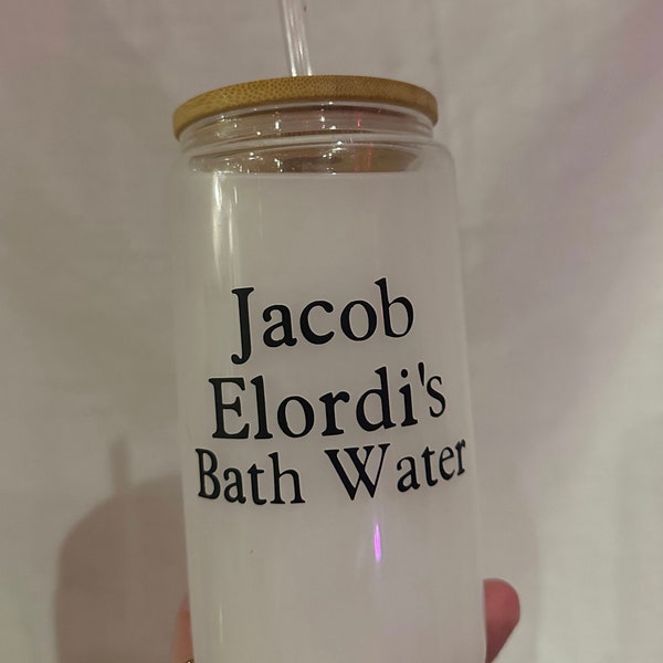 16oz glass Funny Saltburn Inspired snow globe tumbler,Jacob Elordi’s Bath Water glass cup, Pop Culture Mug, Movie glass, Funny Friend Gifts