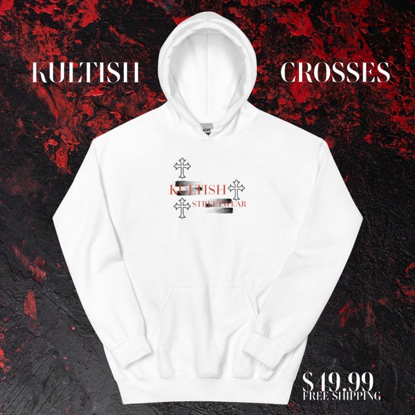 Kultish Cross Hoodie - Designer Streetwear, Urban Fashion, Soft and Stylish - Perfect for Cool Evenings