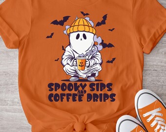 Chemise fantôme d'Halloween, chemise fantôme mignonne, chemise Halloween unisexe, chemise automne mignonne, chemise saison effrayante, cadeau d'Halloween, chemise confortable