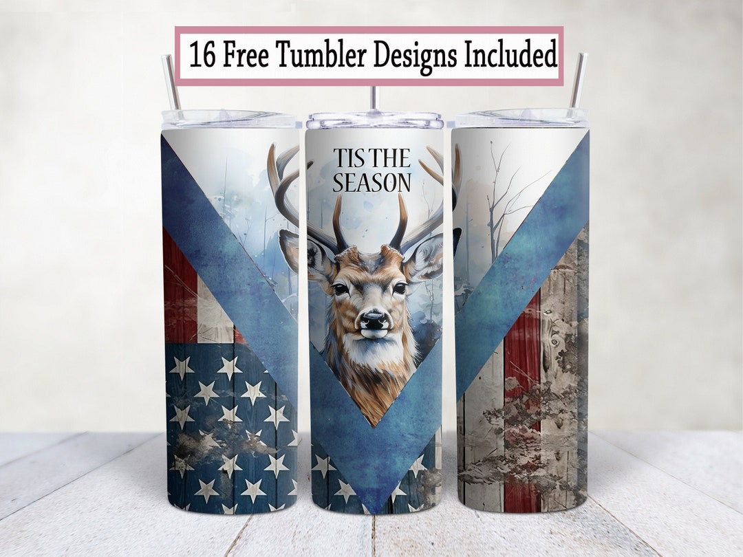 Deer Hunting 20 Oz Skinny Tumbler Wrap Sublimation Design, Png. Tis the ...