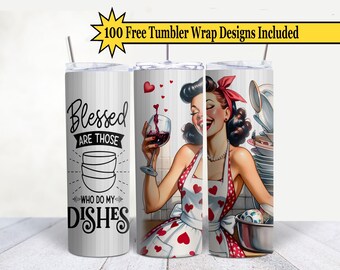 Tumbler wrap grappige retro huisvrouw: Sassy Woman, png (digitale download)