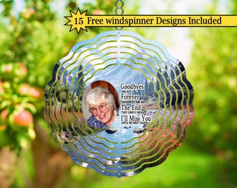 Memorial Photo Wind Spinner PNG Sublimation Design (Digital Download)