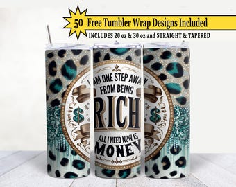 Sarcastic Leopard Print Tumbler Wrap: Funny Sassy Quote (PNG Digital Download)